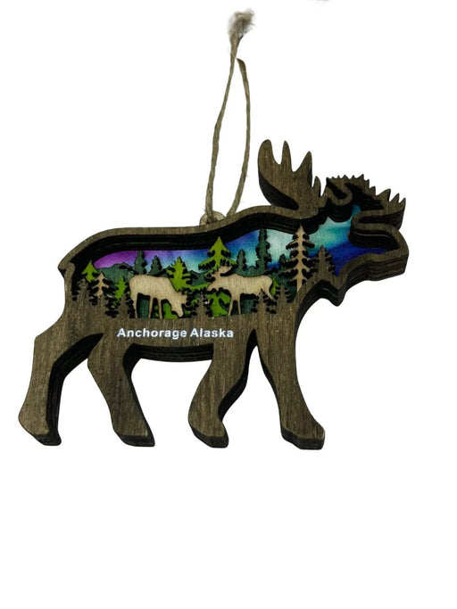 Wood Layered Color Moose Ornament COLLECTIBLES / ORNAMENTS