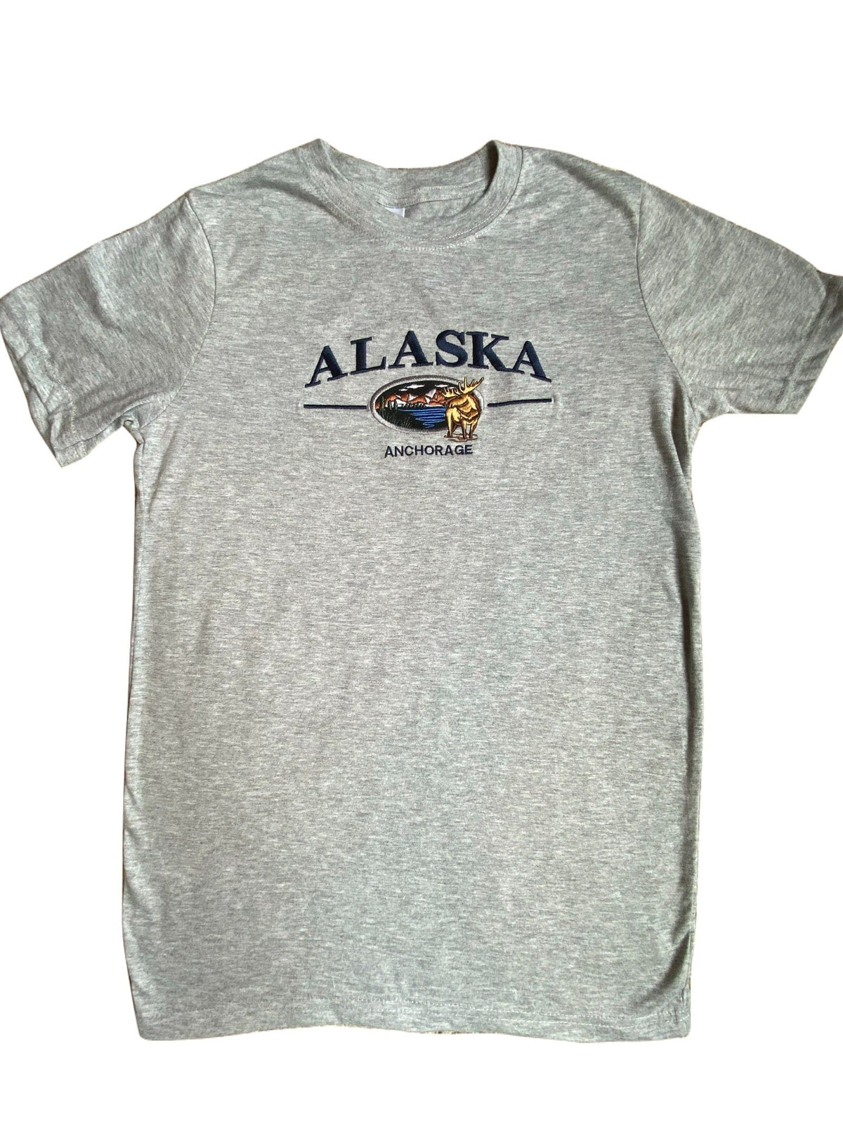 Anchorage Oval Moose Scene, Adult T-shirt — Polar Bear Gifts
