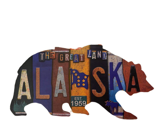 Bear Alaska License Plate Decal Sticker COLLECTIBLES / STICKERS