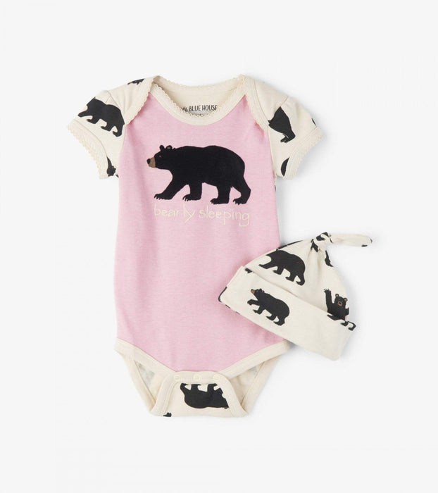 Bearly Sleeping Baby Bodysuit & Hat Set - Polar Bear Gifts