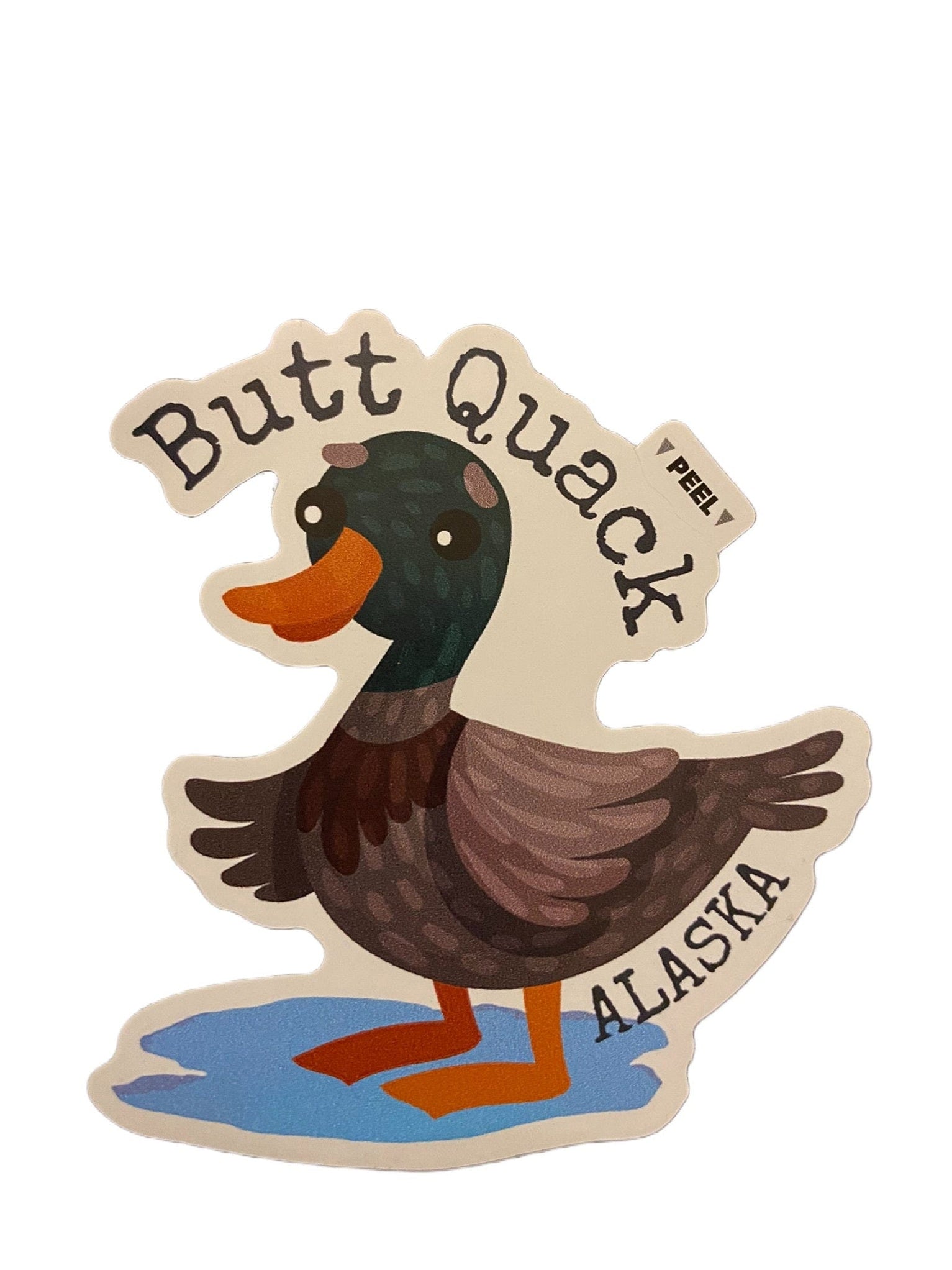 Butt Quack AK, Sticker — Polar Bear Gifts