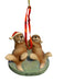 Christmas Otters Holding Hand, Ornament COLLECTIBLES / ORNAMENTS