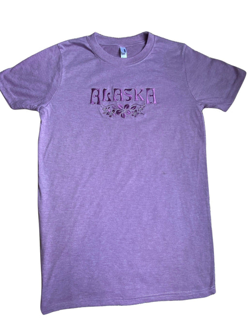 Embroidered Alaska Floral, Adult T-shirt SOFT GOODS / T-SHIRT