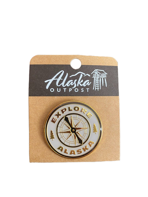Explore Alaska Compass, Pin COLLECTIBLES / PINS