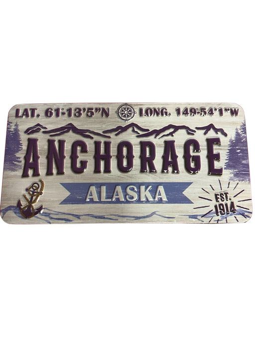 Lat/Long. Anchorage License Plate, Magnet COLLECTIBLES / MAGNETS