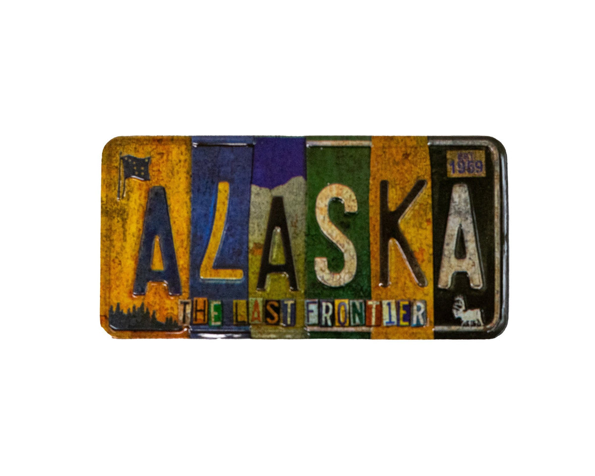 Northern Lights Alaska Aurora License Plate Metal Bottle Opener Magnet 