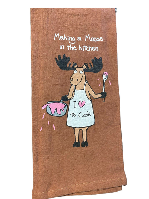 Black and White Pattern Moose Kitchen Towel