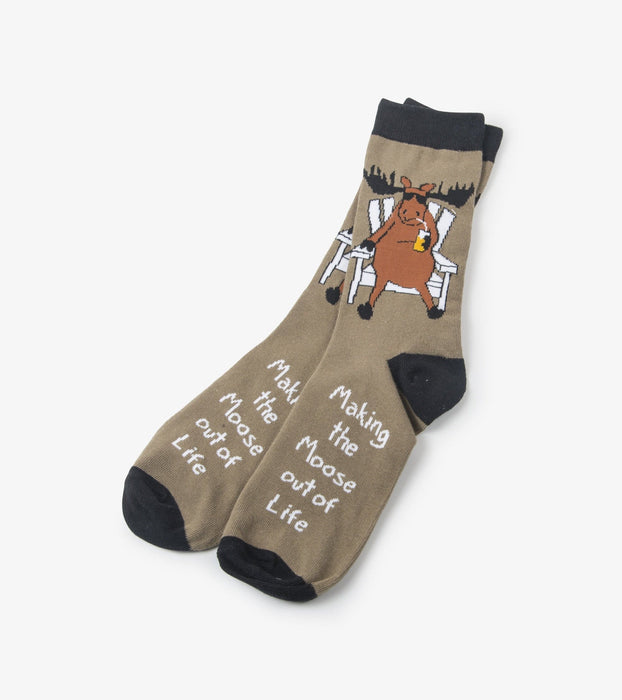 Making the Moose out of Life Men's Crew Socks WEARABLES / SOCKS