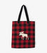 Moose On Plaid Reusable Tote Bag TRAVEL / TOTES & BAGS