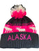 Moose Pink and Grey winter pom pom hat WEARABLES / WINTER HATS