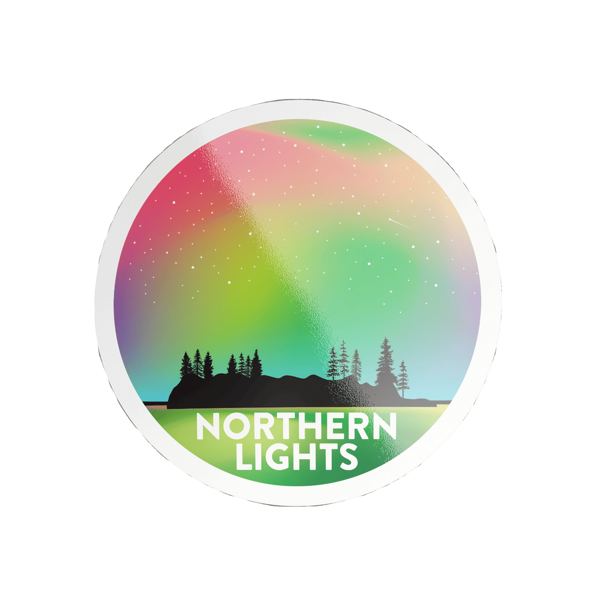 Northern Lights, Sticker — Polar Bear Gifts