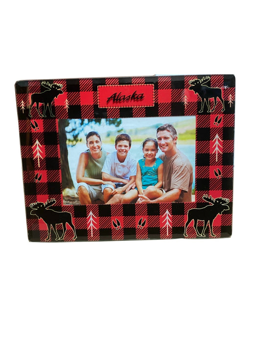 Red Plaid Moose, Picture Frame Picture Frame