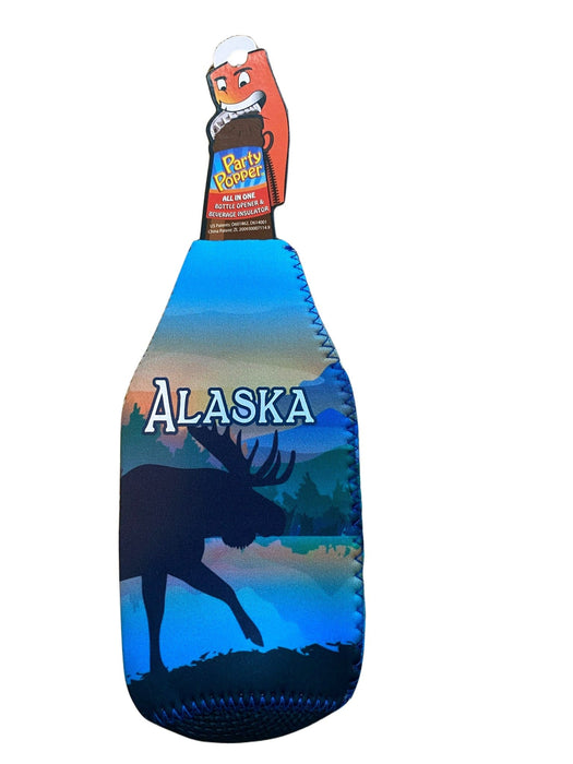 Silhouette Moose, Party Popper Bottle Koozie KITCHEN / KOOZIES